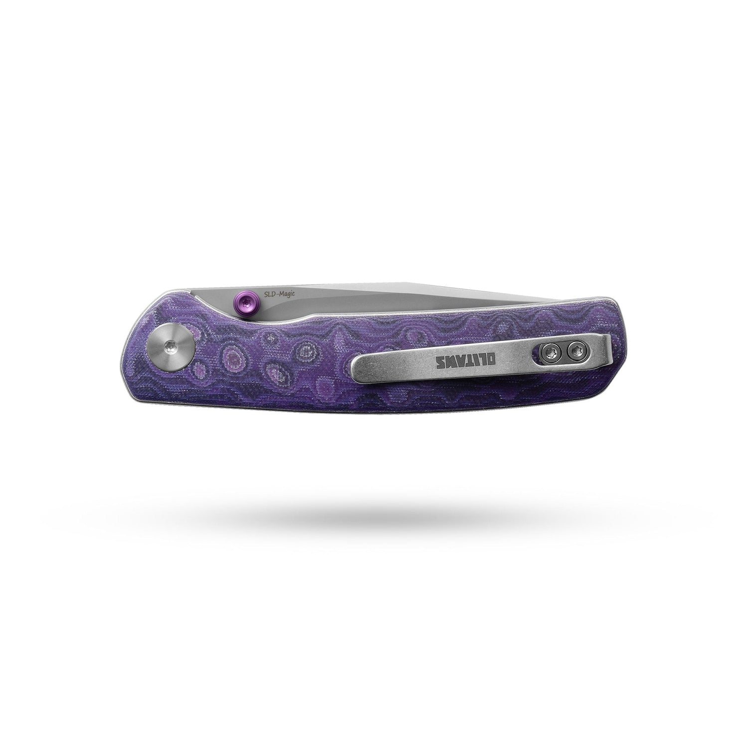 Gecko SE G080 (3.07''+SLD Magic+Purple Micarta)-Liner Lock-thumb stud