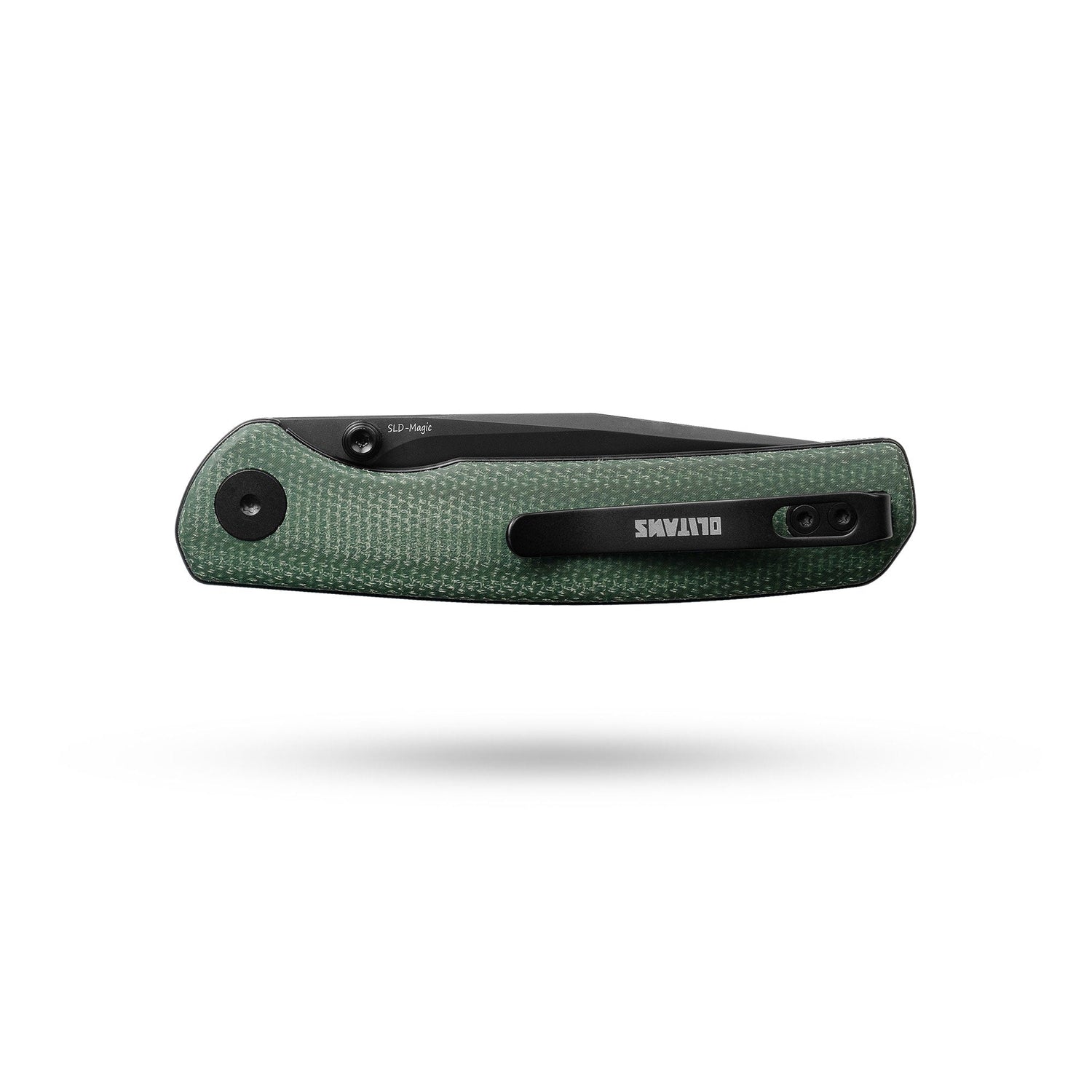 Gecko SE G080 (3.07''+SLD Magic+PVD+Green Micarta)-Liner Lock-thumb stud