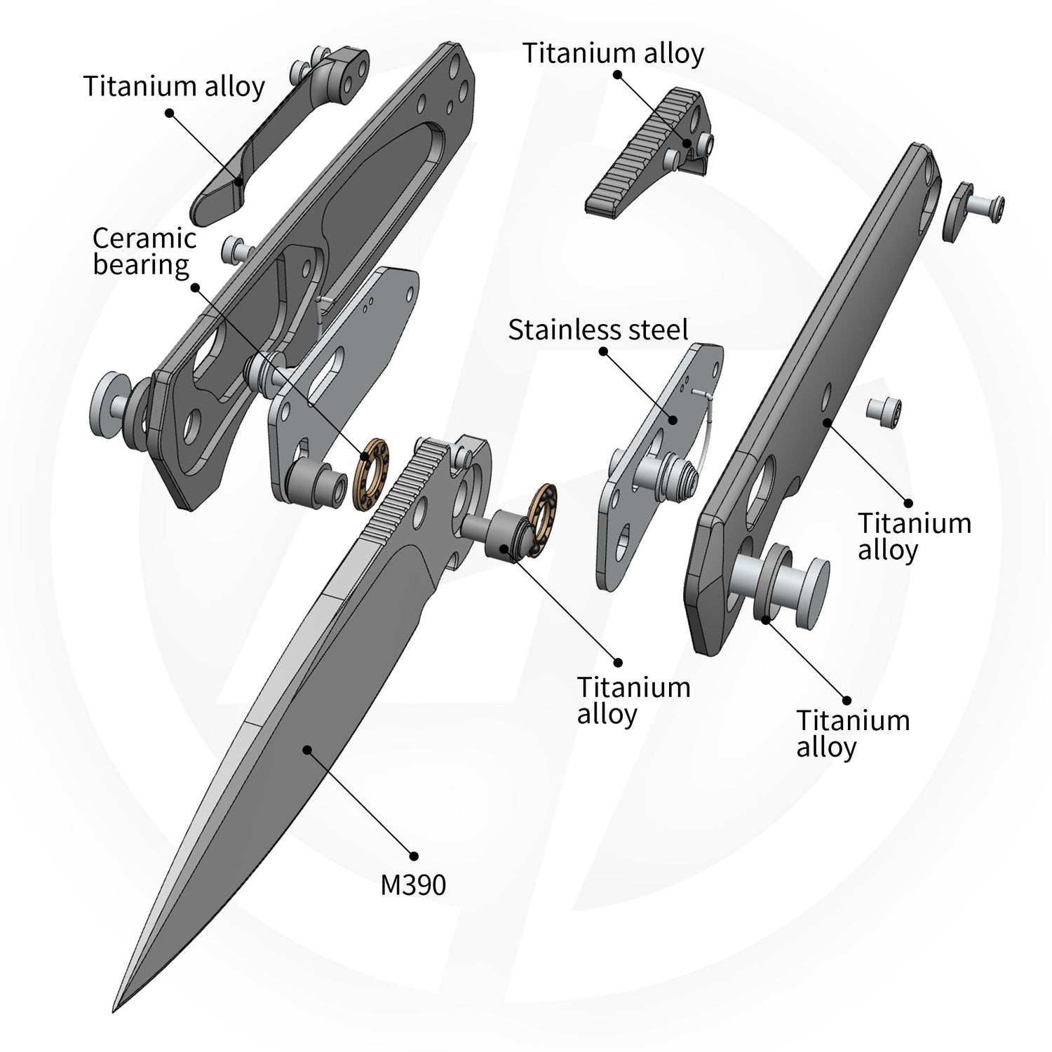 Ti-Aero T075 Folding Knife –（3.23