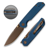 Lemon Shark G071（3.27"+10Cr15Mov+Micarta Handle+Ti-coated）-Liner Lock-Front Flipper-Olitans
