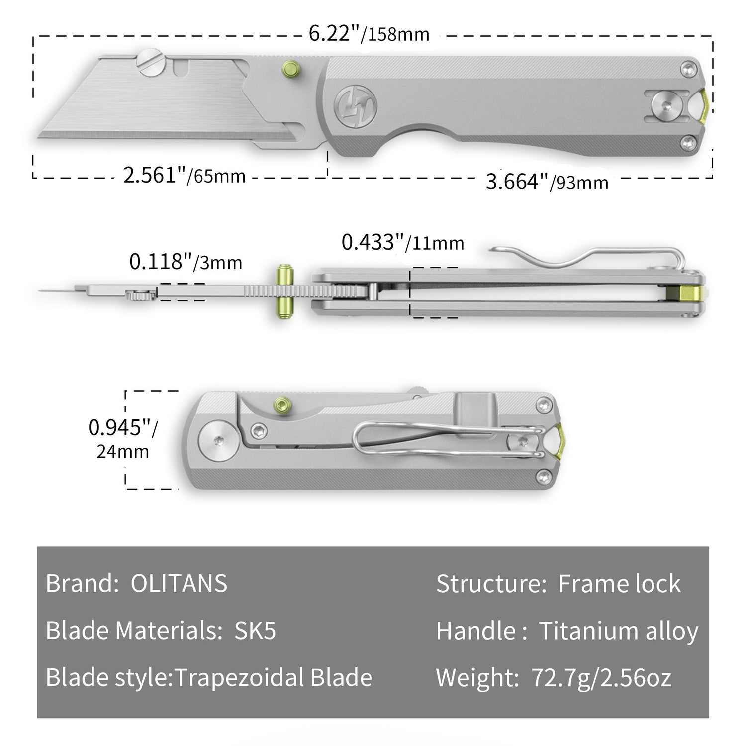 Ti NOVA Utility Knife (2.68