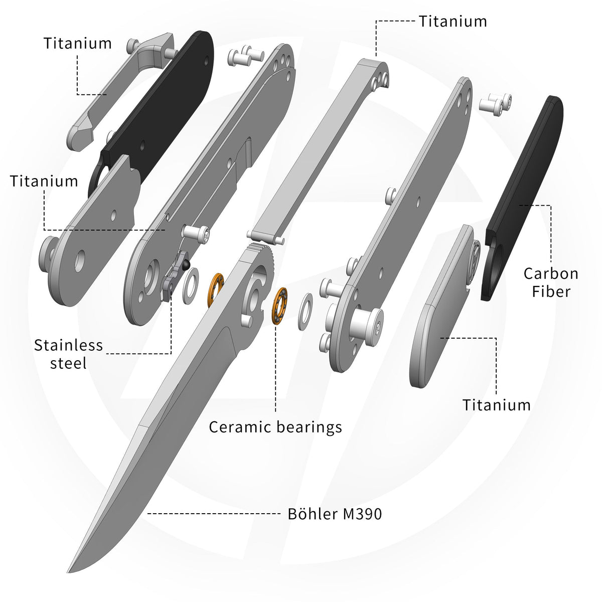Rocket XL T081 (3.07''+M390+Neon Carbon Fiber)-Liner Lock-Front Flipper