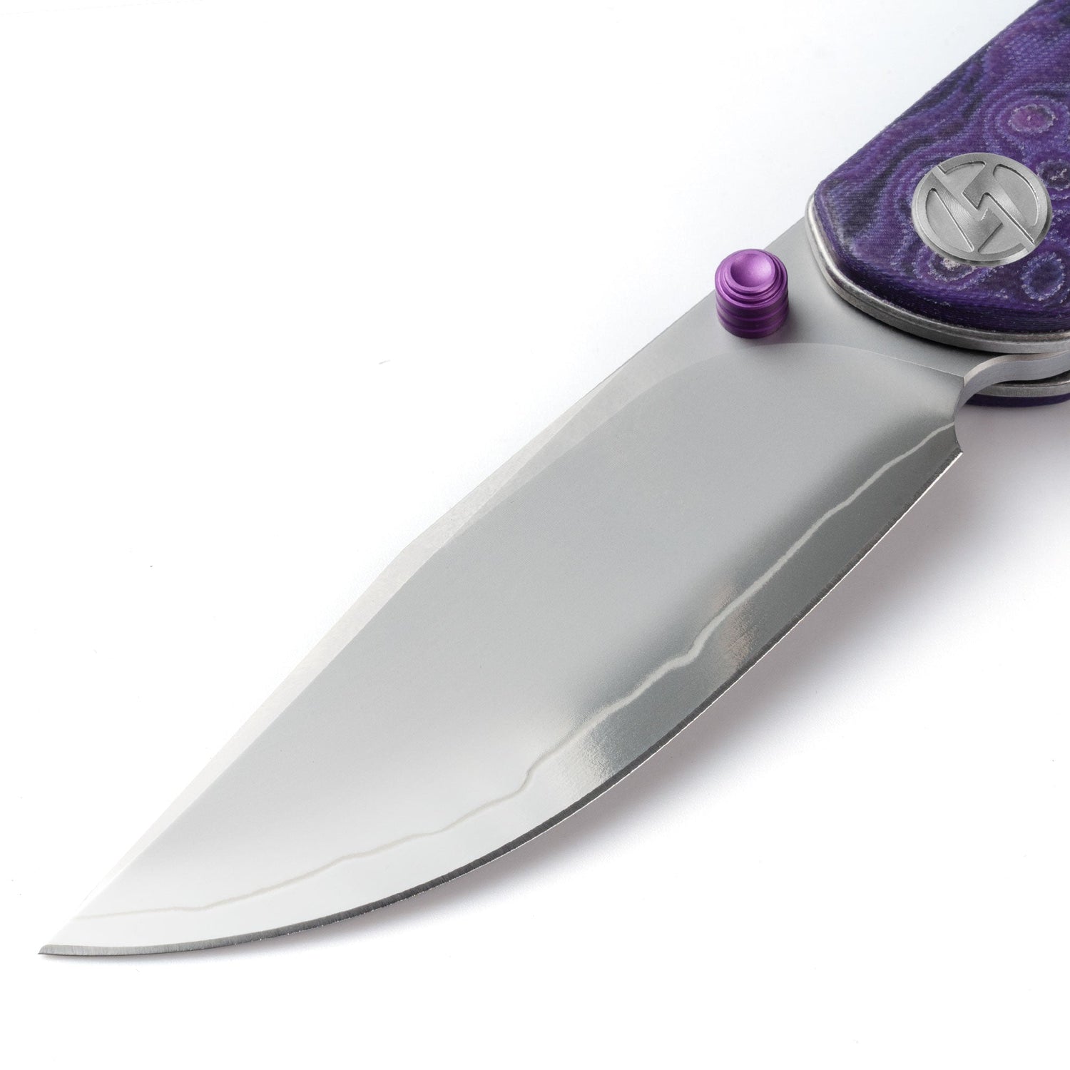 Gecko SE G080 (3.07''+SLD Magic+Purple Micarta)-Liner Lock-thumb stud