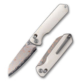 Imperial Penguin M060(3.35''+Damascus Steel & Copper+Cow bone)-Axis lock-thumb stud
