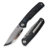 M070-SLD Folding Knife(3.07''+SLD Magic+Carbon fibre)-Liner Lock-thumb stud-OLITANS