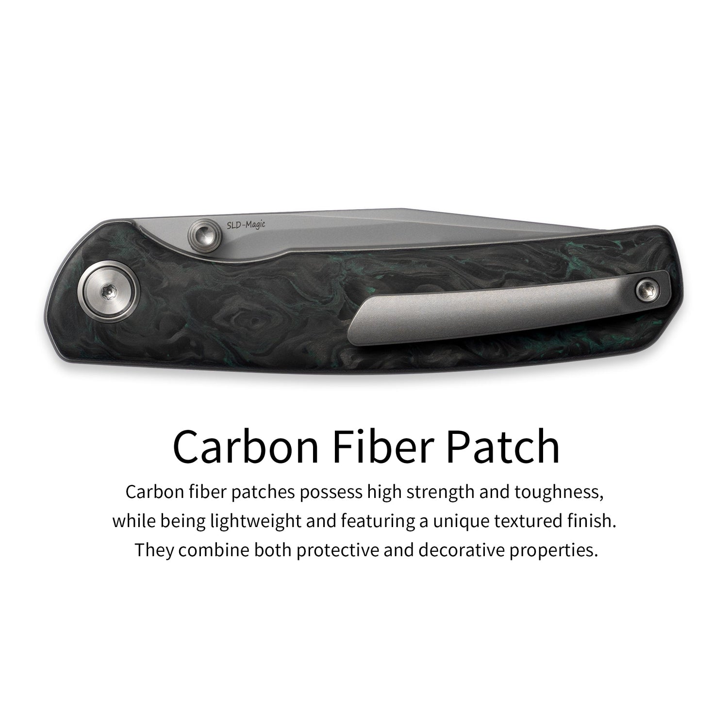 M070-SLD Folding Knife(3.07''+SLD Magic+Carbon fibre)-Liner Lock-thumb stud-OLITANS