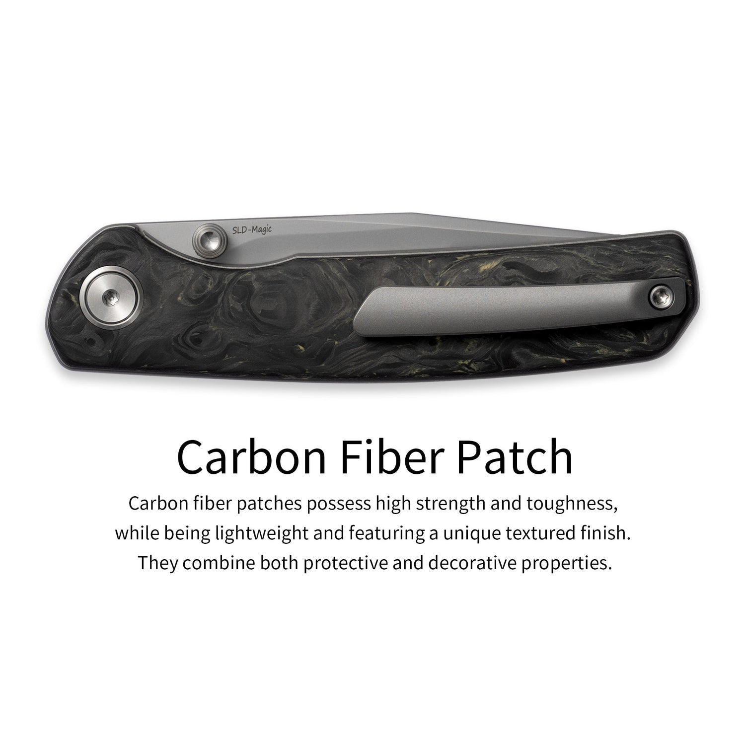 M070-SLD Folding Knife(3.07''+SLD Magic+Carbon fibre)-Liner Lock-thumb stud-OLITANS
