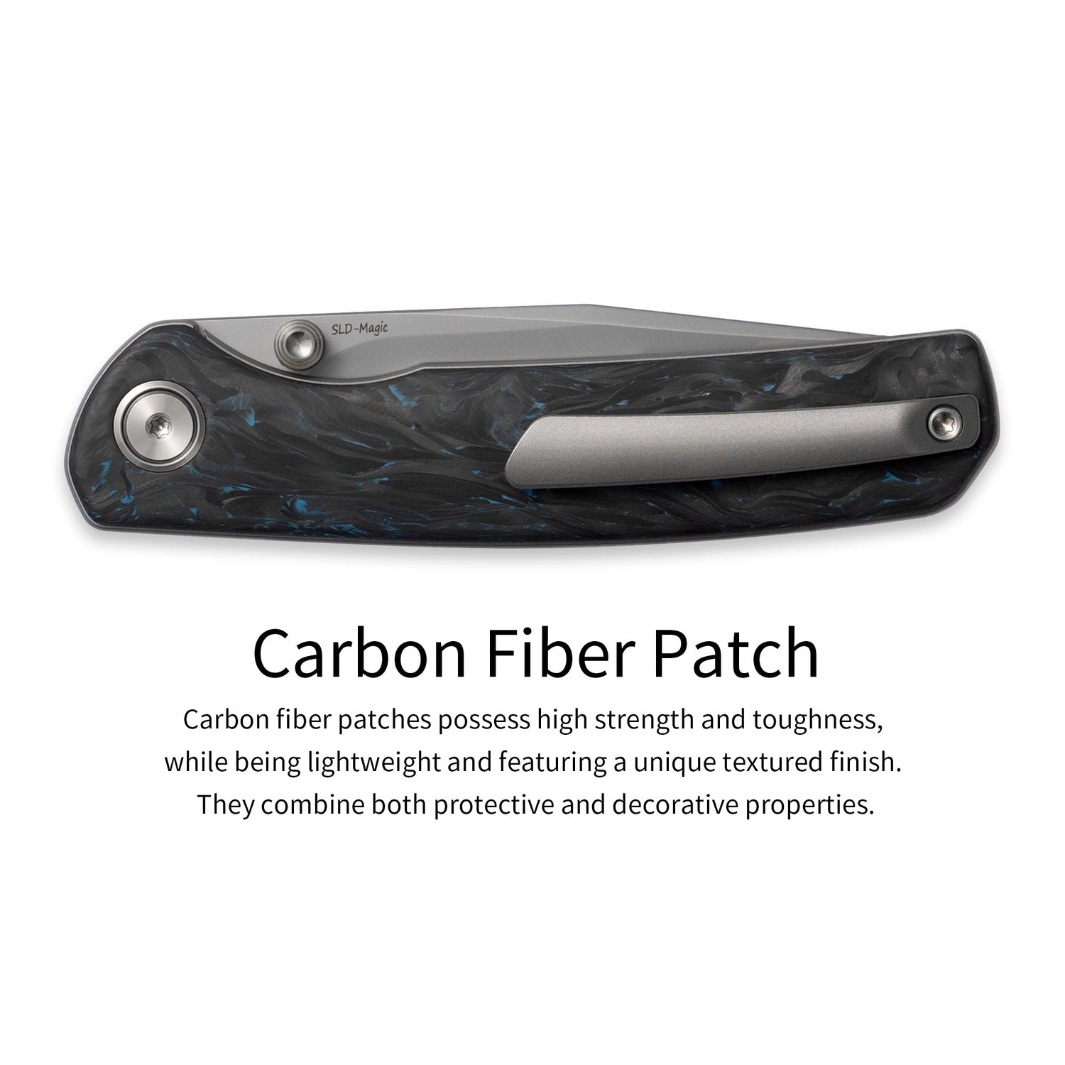 M070-SLD Folding Knife(3.07''+SLD Magic+Carbon fibre)-Liner Lock-thumb stud-OLITANS